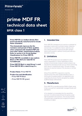 Prime MDF FR Technical Data Sheet / BPIR