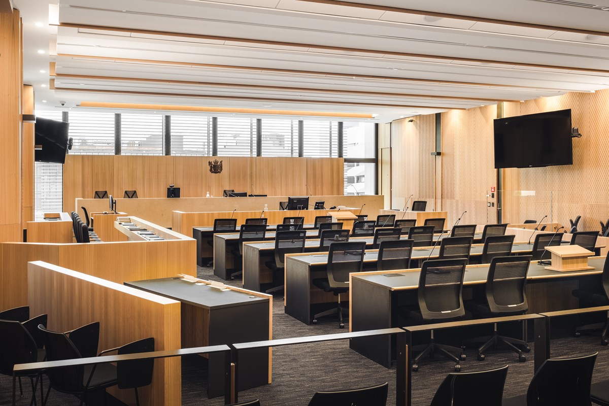 PNV Christchurch courtroom wide  Eucalptyus Oak QC