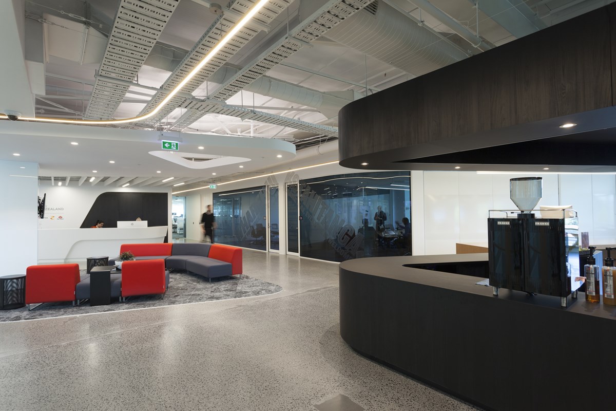 Burnished Black in Z Energy office designed by Stack Interiors.