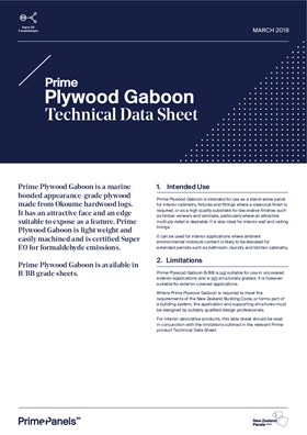 Prime Plywood Gaboon Technical Data Sheet March 2018