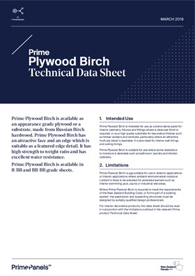 Prime Plywood Birch Technical Data Sheet March 2018