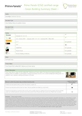 Envirospec assessment for Prime Melamine and Veneer