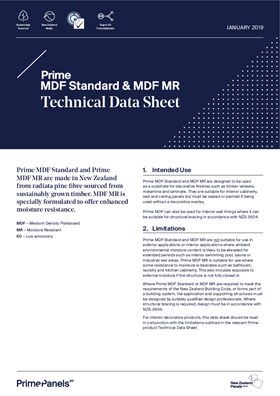 Prime MDF Standard & MDF MR Technical Data Sheet
