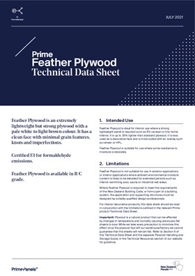 Prime Feather Plywood Technical Data Sheet