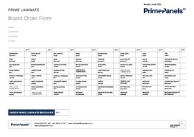 Prime Laminate Board Order Form