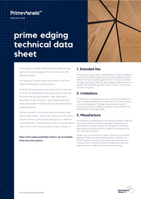 Prime Edging Technical Data Sheet