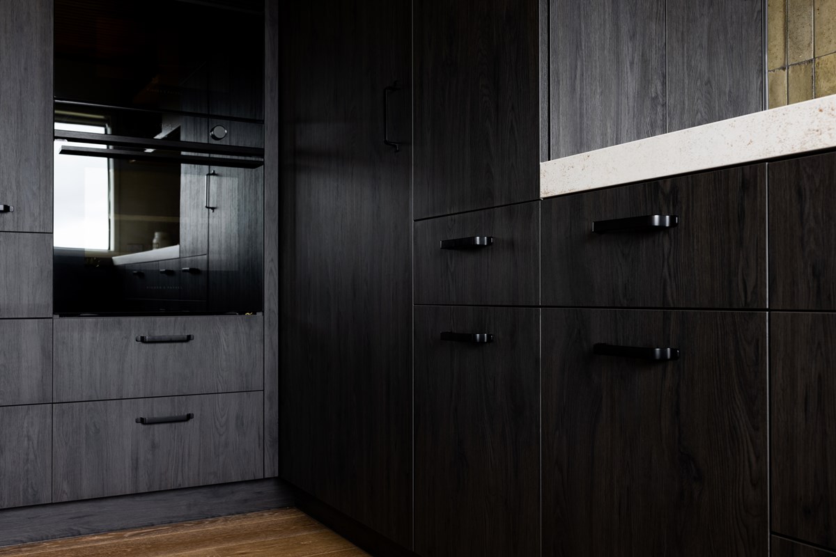 fumed oak melamine cabinetry