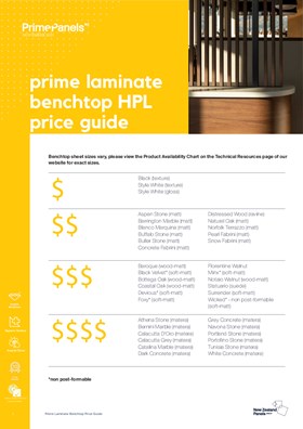Prime Laminate Benchtop HPL Price Guide
