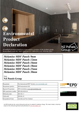 Melamine panels EPD