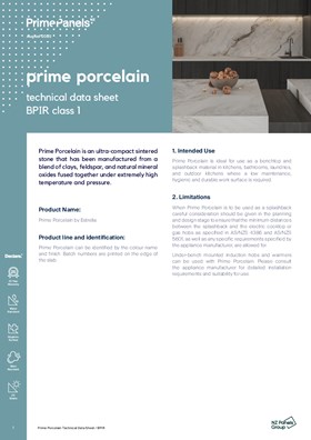 Prime Porcelain Technical Data Sheet