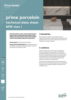 Prime Porcelain Technical Data Sheet