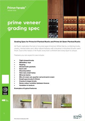 Prime Art Veneer Grading Spec