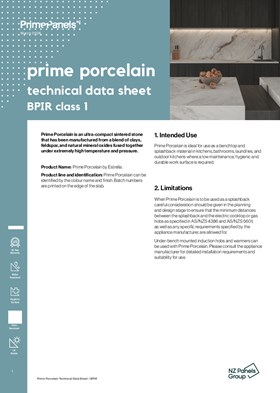 Prime Porcelain Technical Data Sheet